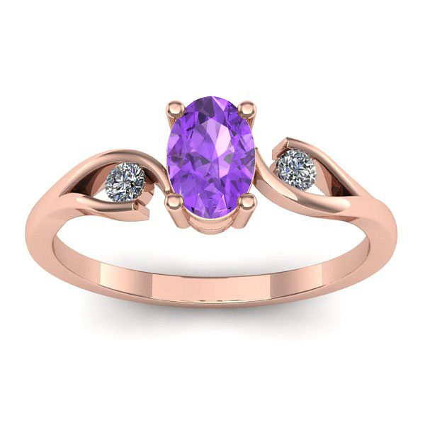 Inel logodna cu ametist oval