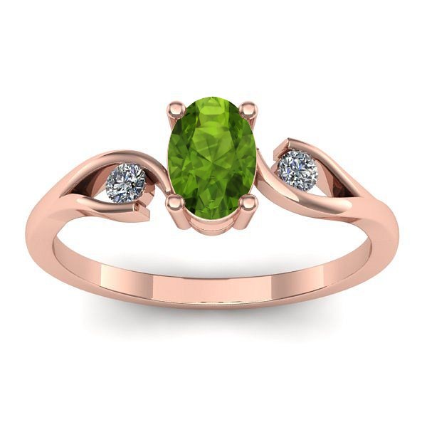 Inel logodna cu peridot oval