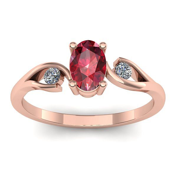 Inel de logodna cu rubin oval