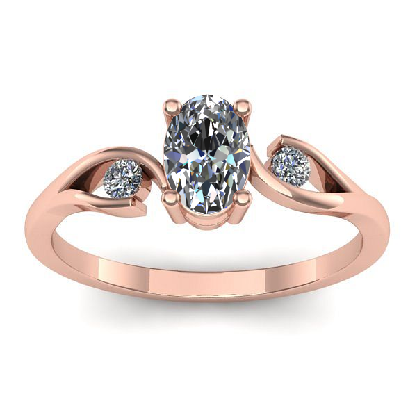 Inel cu safir alb oval