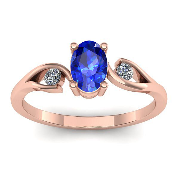 Inel de logodna cu safir oval