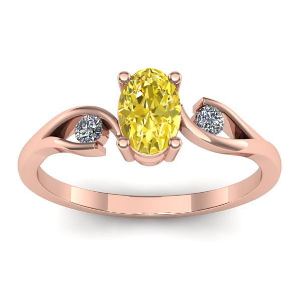 Inel logodna cu safir galben oval