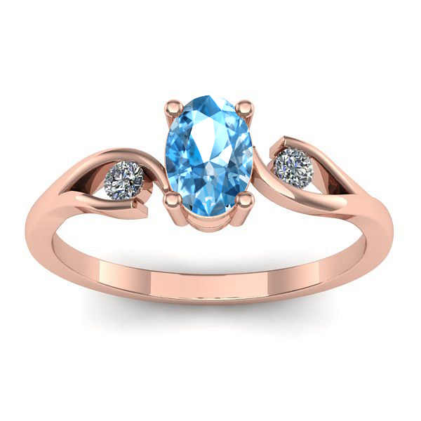 Inel logodna cu topaz blue oval