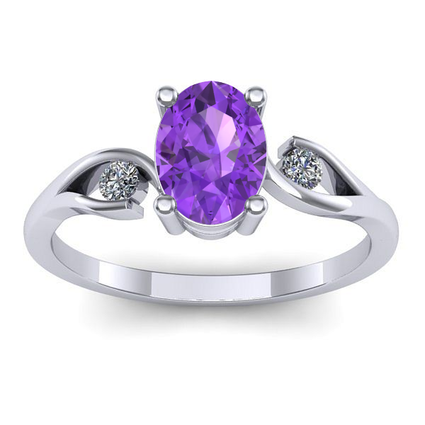 Inel cu ametist oval