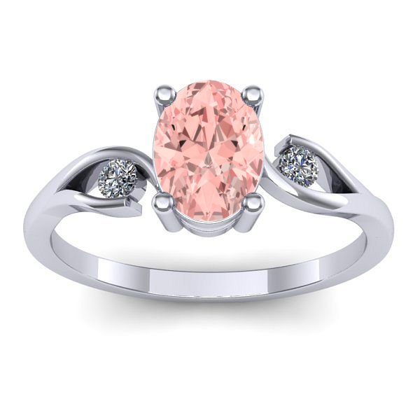 Inel logodna cu diamant de laborator roz oval