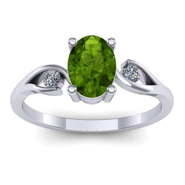 Inel cu peridot oval