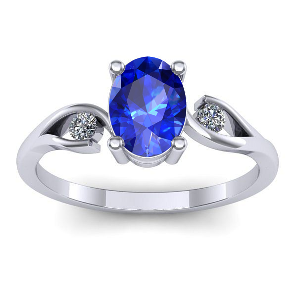 Inel de logodna cu safir oval