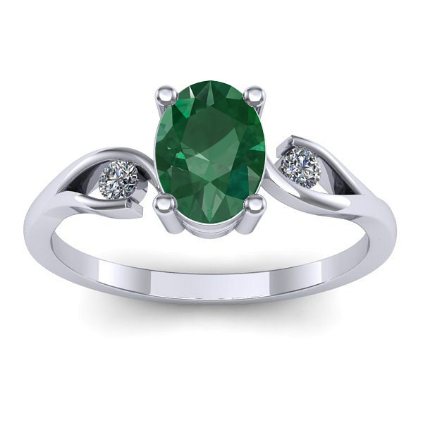 Inel logodna cu smarald oval