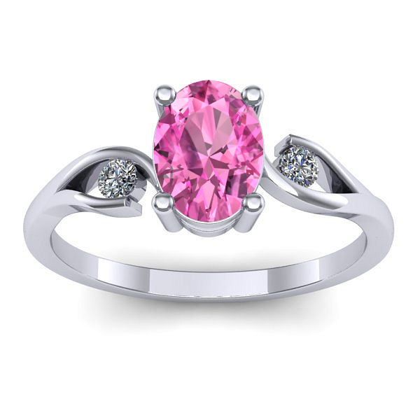 Inel cu safir roz oval