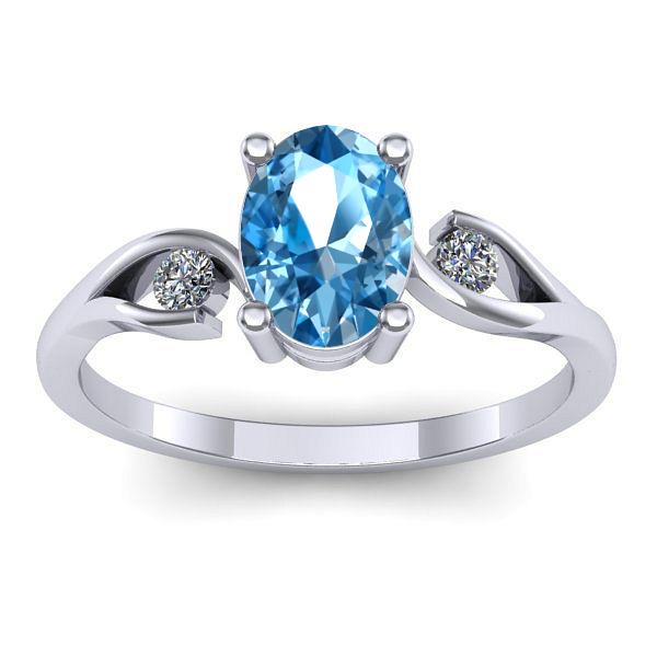 Inel cu topaz blue oval