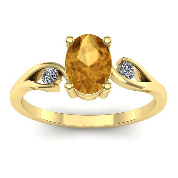 Inel logodna cu citrin oval
