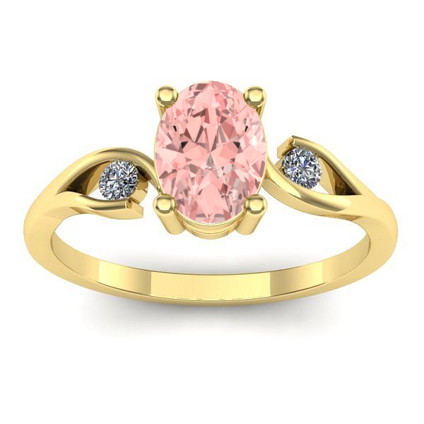 Inel logodna cu diamant de laborator roz oval