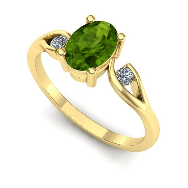 Inel din aur galben cu peridot