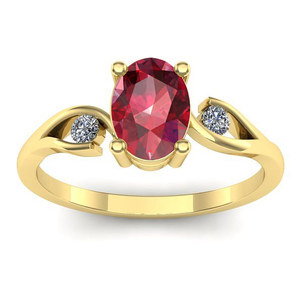 Inel de logodna cu rubin oval