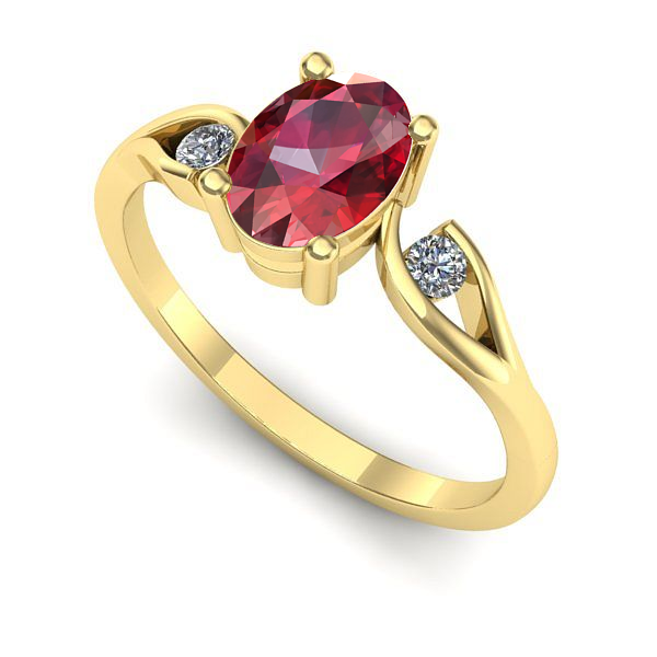Inel de logodna din aur galben cu rubin