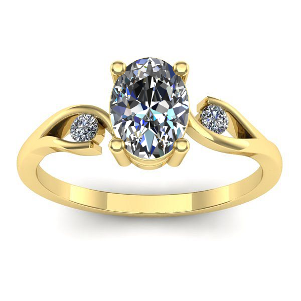 Inel cu safir alb oval