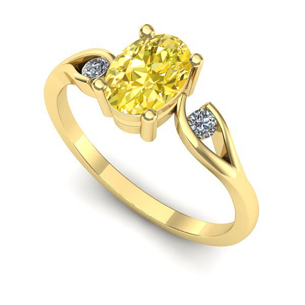 Inel de logodna din aur galben cu safir galben