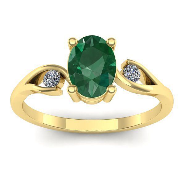 Inel cu smarald oval