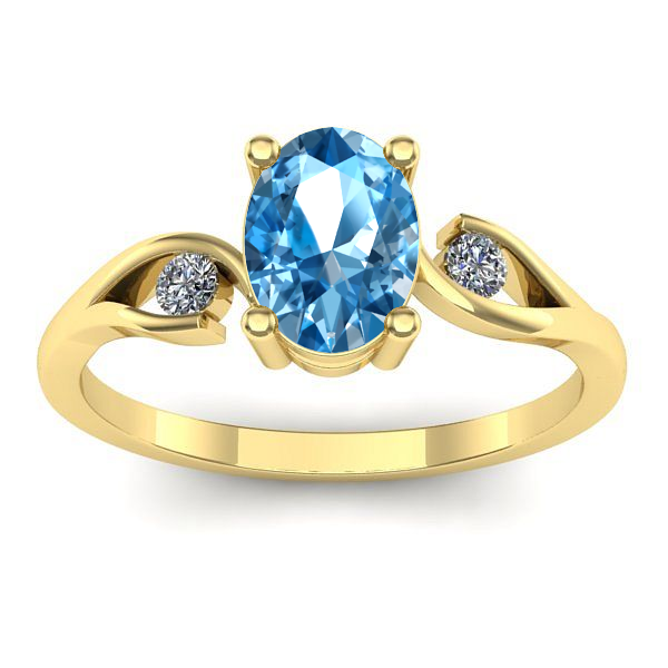 Inel de logodna cu topaz blue oval