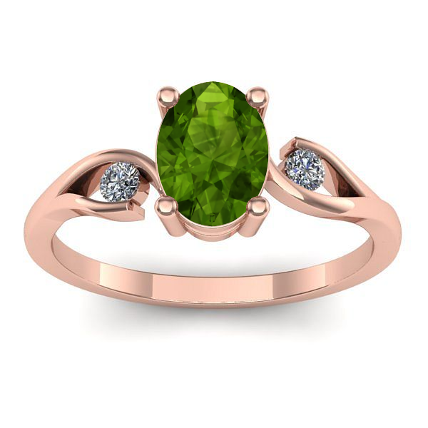 Inel de logodna cu peridot oval