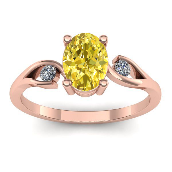Inel de logodna cu safir galben oval