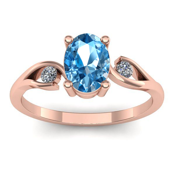 Inel logodna cu topaz blue oval
