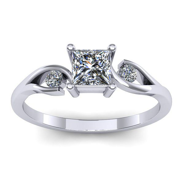 Inel logodna cu diamant patrat