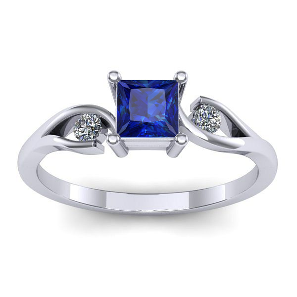 Inel de logodna cu safir patrat