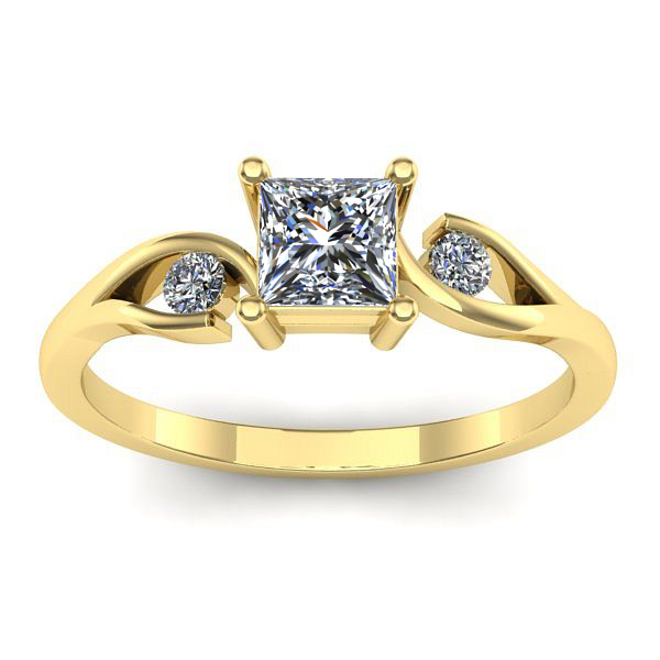 Inel cu diamant patrat