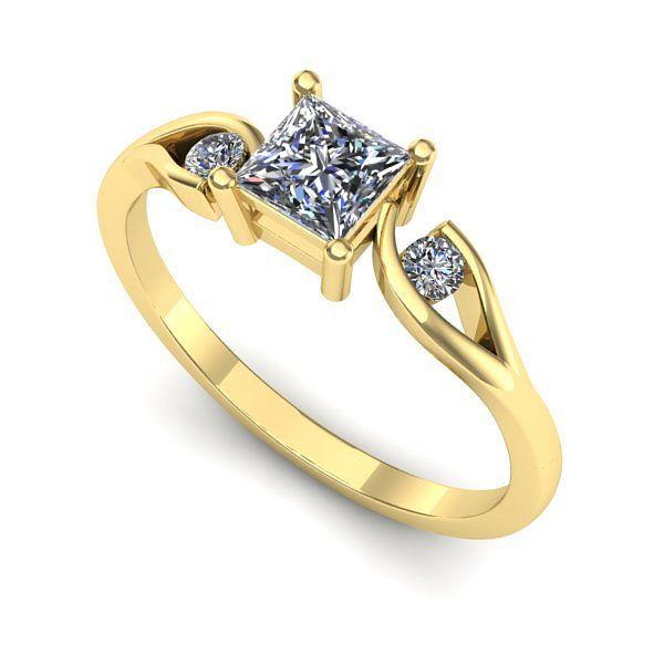 Inel din aur galben cu diamant