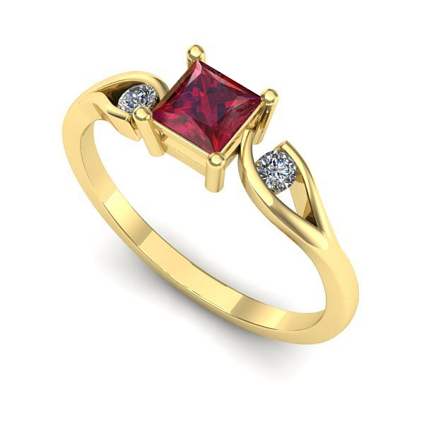 Inel din aur galben cu rubin