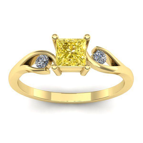 Inel de logodna cu safir galben patrat