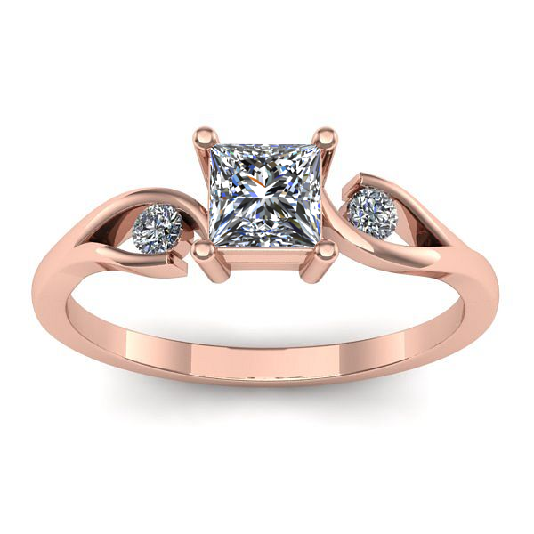 Inel cu safir alb patrat