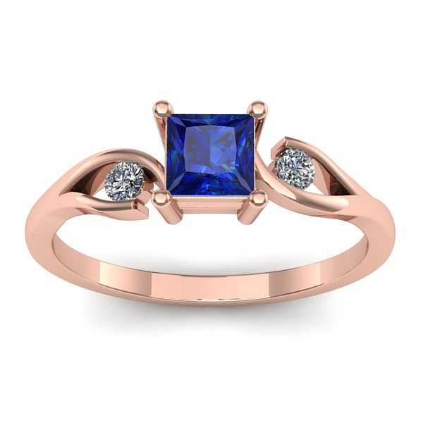 Inel logodna cu safir patrat