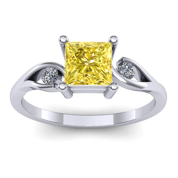 Inel logodna cu safir galben patrat