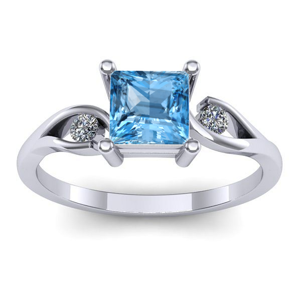 Inel cu topaz blue patrat