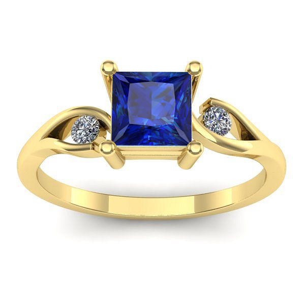 Inel de logodna cu safir patrat