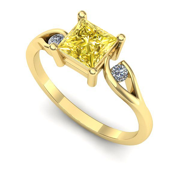 Inel de logodna din aur galben cu safir galben