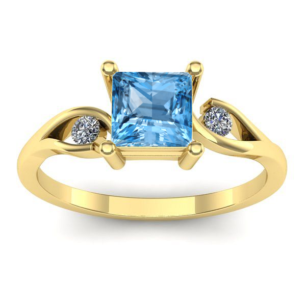 Inel cu topaz blue patrat