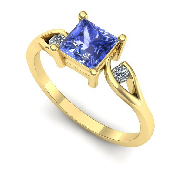 Inel din aur galben cu tanzanit