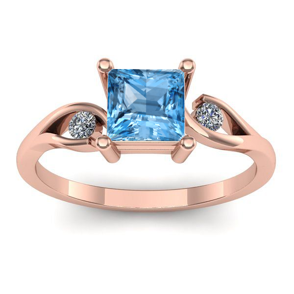 Inel cu topaz blue patrat