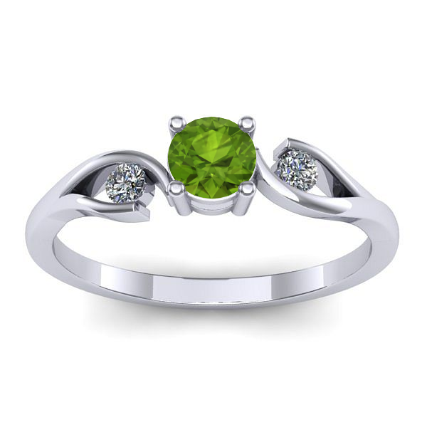 Inel cu peridot rotund