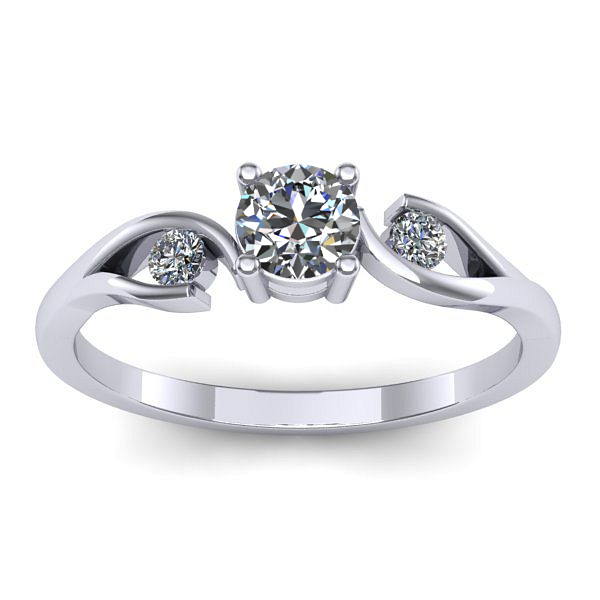 Inel de logodna cu safir alb rotund