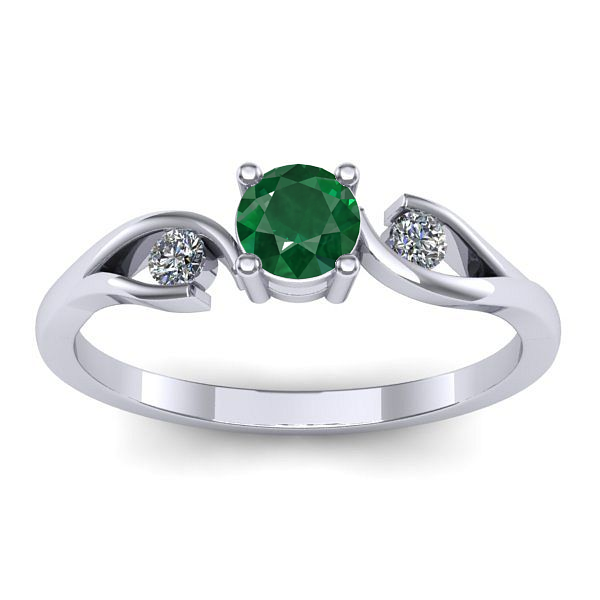 Inel cu smarald rotund