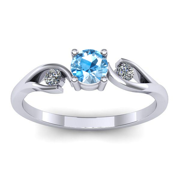 Inel de logodna cu topaz blue rotund