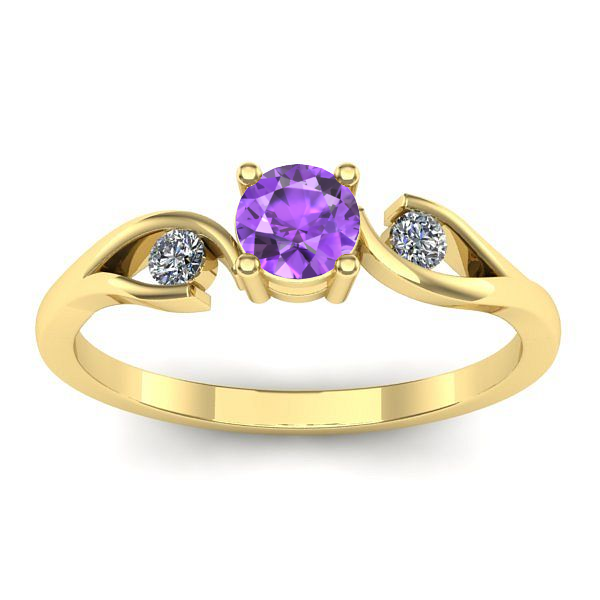 Inel cu ametist rotund