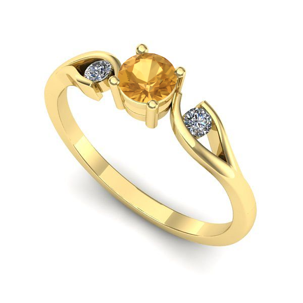 Inel de logodna din aur galben cu citrin