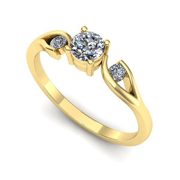 Inel din aur galben cu diamant