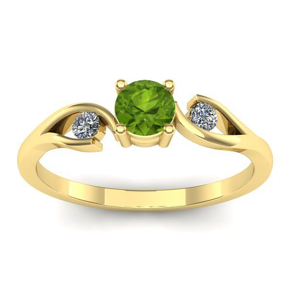 Inel logodna cu peridot rotund