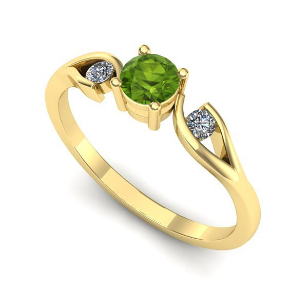 Inel din aur galben cu peridot